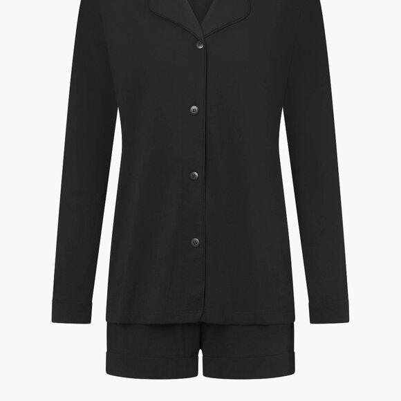 COSABELLA Bella Long Sleeve Top & Boxer Pajama Loungewear Set in Black Size XL - Picture 5 of 6